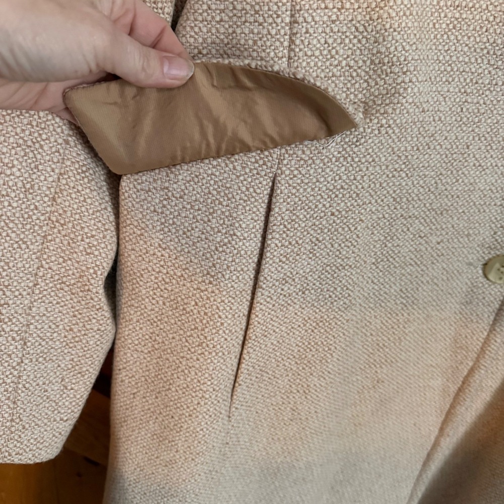 Metrostyle Beige Tweed Wool Blend Coat Blazer Size 20 - Picture 4 of 10